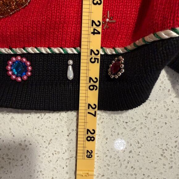 Victoria Jones Vintage 1X Embellished Ugly Christmas Tree Sweater Beaded Party - Picture 8 of 8